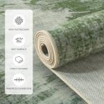 HQAYW 8x10 Large Area Rugs for Living Room, Abstract Washable Soft Modern Rugs, Non Slip Stain Resistant Easy Clean Indoor Carpet for Kids Nursery Dorm Bedroom Kitchen Office Home Decor, Green
