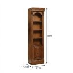 Starlight Canyon Home Antique Vintage Pecan 21 in. Open Top Bookcase with Traditional English Library Style, Assembly Required, Classic Storage Solution