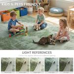 HQAYW 8x10 Large Area Rugs for Living Room, Abstract Washable Soft Modern Rugs, Non Slip Stain Resistant Easy Clean Indoor Carpet for Kids Nursery Dorm Bedroom Kitchen Office Home Decor, Green