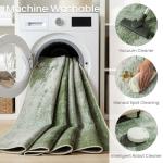 HQAYW 8x10 Large Area Rugs for Living Room, Abstract Washable Soft Modern Rugs, Non Slip Stain Resistant Easy Clean Indoor Carpet for Kids Nursery Dorm Bedroom Kitchen Office Home Decor, Green