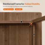 HOOBRO Bamboo Dining Table, Square Dining Table for 2, 27.6" Kitchen Table for Small Space, Writing Table, Easy to Assemble, for Dining Room, Living Room, Office, Kitchen, Apartment, Brown BR70CZ01G1