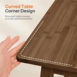 HOOBRO Bamboo Dining Table, Square Dining Table for 2, 27.6" Kitchen Table for Small Space, Writing Table, Easy to Assemble, for Dining Room, Living Room, Office, Kitchen, Apartment, Brown BR70CZ01G1