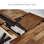 Signature Design by Ashley Wildenauer Dining Extension Table, Self-Storing Butterfly Leaf, Seats 8, Hardwood Solids, 40" W x 78" D x 30.13" H, Black & Dark Brown