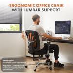Sweetcrispy Big and Tall Office Desk Chair with Lumbar Support, 500lbs Heavy Duty Mesh Ergonomic Computer Chair with 4D Armrest and Wide Comfy Seat, Wheels for Adult