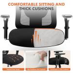 Sweetcrispy Big and Tall Office Desk Chair with Lumbar Support, 500lbs Heavy Duty Mesh Ergonomic Computer Chair with 4D Armrest and Wide Comfy Seat, Wheels for Adult