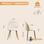 Lightdot Dining Chairs Set of 2, Velvet Comfortable Seats, Mid-Century Modern Living Room Chairs, Upholstered Kitchen Chairs with Wooden Legs and Padded Seat for Bedroom Office, Easy Assembly, Beige