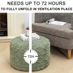 Poofieotto Round Pouf Ottoman Stuffed 20x12 Inches Floor Pouf Chair for Living Room Bedroom Modern Foam Pouf Ottoman Foot Rest for Couch Home Decor Pouffe Sage Green