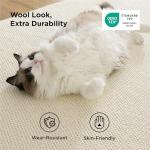 Bedsure 9x12 Faux Wool Area Rugs for Living Room, Machine Washable Carpet, Non-Slip Backing, Pet Friendly Throw Rug for Bedroom Dining Room, Cream