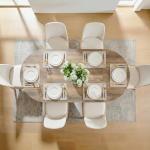 OKD 63 Inch Modern Wood Oval Dining Table for 4-6, Dining Room Table with Stable T-Shaped Base & Metal Frame & Thick Tabletop, Sturdy Kitchen Table for Dinner Room, Kitchen, Gathering, Rustic Oak