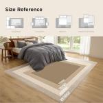 Bedsure 9x12 Faux Wool Area Rugs for Living Room, Machine Washable Carpet, Non-Slip Backing, Pet Friendly Throw Rug for Bedroom Dining Room, Cream