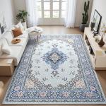 Large 6x9 Machine Washable Vintage Area Rug