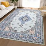 Large 6x9 Machine Washable Vintage Area Rug
