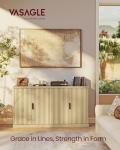 VASAGLE MAXE Collection - Buffet Cabinet, Fluted Console Cabinet, Sideboard with Adjustable Shelves, Mid Century Modern Buffet Table, 15.8 x 58.3 x 31.5 Inches, Oak Beige UBBK382Y01S