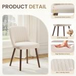 MALOL Upholstered Dining Chairs Set of 4, Modern Fabric Kitchen Chairs with Back, Wood Legs for Kitchen Dining Room Restaurant, Beige