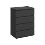 Modern Chest of Drawers, 4/5/6 Drawer Dresser Without Handles Floor Storage Drawer Cabinet Vertical Dresser Storage Organizer for Home Office (4 Drawers, Black)