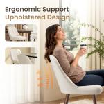 MALOL Upholstered Dining Chairs Set of 4, Modern Fabric Kitchen Chairs with Back, Wood Legs for Kitchen Dining Room Restaurant, Beige