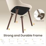 MALOL Upholstered Dining Chairs Set of 4, Modern Fabric Kitchen Chairs with Back, Wood Legs for Kitchen Dining Room Restaurant, Beige