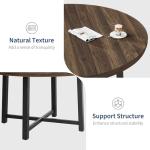 IDEALHOUSE 47" Round Dining Table for 4, Kitchen Dining Room Table with Sturdy Metal Frame, Wood Circle Kitchen Table for Space Saving -Brown