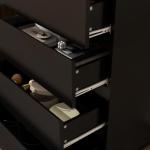 Modern Chest of Drawers, 4/5/6 Drawer Dresser Without Handles Floor Storage Drawer Cabinet Vertical Dresser Storage Organizer for Home Office (4 Drawers, Black)