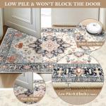 Blue-Beige Vintage 8x10 Machine Washable Area Rug
