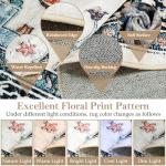 Blue-Beige Vintage 8x10 Machine Washable Area Rug