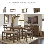 Signature Design by Ashley Moriville Rustic Farmhouse 24.5" Upholstered Barstool, 2 Count, Beige & Brown