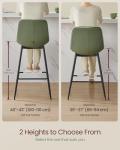 VASAGLE Bar Stools Set of 2, Counter Height Bar Stools with Back, Ergonomic Backrest, Synthetic Leather, Metal Legs, 24.4-Inch Tall Stools for Kitchen Island Home Bar, Forest Green ULBC088C01