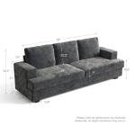 Comkei 89" 3 Seater Couches for Living Room Sofas Comfy Sectional Couch with 24" Deep Seat Loveseat Sofa for Small Apartment, Grey