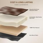 Raynesys 29-Inch Leather Bar Stools Set of 3, Counter Height Barstools with High Backrest，Bar Chairs for Kitchen Island with Heavy Duty Metal Legs, Dark Brown