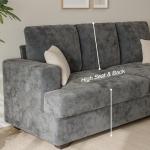 Comkei 89" 3 Seater Couches for Living Room Sofas Comfy Sectional Couch with 24" Deep Seat Loveseat Sofa for Small Apartment, Grey