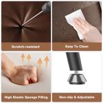 Raynesys 29-Inch Leather Bar Stools Set of 3, Counter Height Barstools with High Backrest，Bar Chairs for Kitchen Island with Heavy Duty Metal Legs, Dark Brown