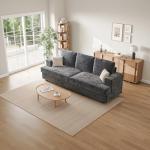 Comkei 89" 3 Seater Couches for Living Room Sofas Comfy Sectional Couch with 24" Deep Seat Loveseat Sofa for Small Apartment, Grey