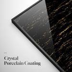 Framed Long Narrow Vertical Moon Wall Art Set of 2, Modern Black White Gold Bright Art Prints Paintings, Night Sea Landscape Pictures for Living Room Entryway Hallway Dining Room Bedroom Wall Decor