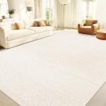 8x10 Area Rug Living Room: Washable Boho Geometric Moroccan Rug Neutral Modern Farmhouse Indoor Soft Non Slip Ultra Thin Large Printed Pattern Carpet for Bedroom Home Office (Beige, 8'x10')