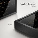 Framed Long Narrow Vertical Moon Wall Art Set of 2, Modern Black White Gold Bright Art Prints Paintings, Night Sea Landscape Pictures for Living Room Entryway Hallway Dining Room Bedroom Wall Decor