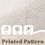 8x10 Area Rug Living Room: Washable Boho Geometric Moroccan Rug Neutral Modern Farmhouse Indoor Soft Non Slip Ultra Thin Large Printed Pattern Carpet for Bedroom Home Office (Beige, 8'x10')