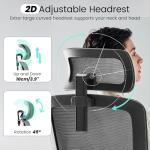 Fizzin Ergonomic Office Chair, 400 LBS Computer Chairs with Adjustable Lumbar Support, Breathable Mesh Desk Chair Ergonomic with Thickened Cushion, Comfy Home Office Desk Chair (Black)