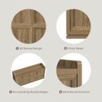 SICOTAS 4-Door Buffet Cabinet, 61.7" Wide Extra Long Sideboard with 2 Separate Bays & Adjustable Shelves, Modern Credenza Storage Cabinet with Gold Handles for Kitchen Living Room, Brown Oak, 1 PCS