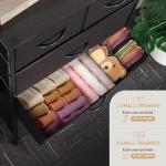 Mifuro Tall Dresser for Bedroom, Vertical Storage Organizer Tower with 7 Drawers, Chest of Drawers with Fabric Bins, Steel Frame, Wood Top for Bedroom, Closet, Entryway- Black