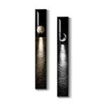 Framed Long Narrow Vertical Moon Wall Art Set of 2, Modern Black White Gold Bright Art Prints Paintings, Night Sea Landscape Pictures for Living Room Entryway Hallway Dining Room Bedroom Wall Decor