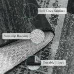 LIANLAM 8x10 Washable Area Rugs for Living Room and Bedroom, Vintage Checkered Pattern Non-Slip Carpet, Stain Resistant Low Pile Soft Rug for Dining Room,Office,Nursery,Kids Room(8x10,Gray)