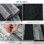 LIANLAM 8x10 Washable Area Rugs for Living Room and Bedroom, Vintage Checkered Pattern Non-Slip Carpet, Stain Resistant Low Pile Soft Rug for Dining Room,Office,Nursery,Kids Room(8x10,Gray)