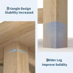 IDEALHOUSE 71" Long Dining Table for 6-8, Farmhouse Wooden Barn Kitchen Table for 6, Triangular Legs, Large Dining Room Table w/Thickened Tabletop, Sturdy Frame, for Dinner, Kitchen, Office, Natural