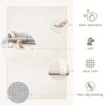 8x10 Area Rug Living Room: Washable Boho Geometric Moroccan Rug Neutral Modern Farmhouse Indoor Soft Non Slip Ultra Thin Large Printed Pattern Carpet for Bedroom Home Office (Beige, 8'x10')