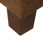 HomePop Square Tufted Storage Ottoman - Distressed Brown Faux Leather Small