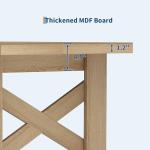 IDEALHOUSE 71" Long Dining Table for 6-8, Farmhouse Wooden Barn Kitchen Table for 6, Triangular Legs, Large Dining Room Table w/Thickened Tabletop, Sturdy Frame, for Dinner, Kitchen, Office, Natural