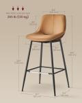 VASAGLE Set of 2 Stylish Bar Stools