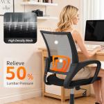 BestOffice Office Chair Ergonomic Cheap Desk Chair Mesh Computer Chair Lumbar Support Modern Executive Adjustable Stool Rolling Swivel Chair for Back Pain (Black)