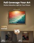 EZVALO Picture Light for Wall, 4800mAh Rechargeable Wireless Remote Lights, 16'' Dimmable Magnetic LED Art Painting Light with 3 Color Temps, Display for Gallery, Living Room, Bedroom, Hallway (Gold)