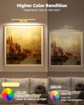 EZVALO Picture Light for Wall, 4800mAh Rechargeable Wireless Remote Lights, 16'' Dimmable Magnetic LED Art Painting Light with 3 Color Temps, Display for Gallery, Living Room, Bedroom, Hallway (Gold)